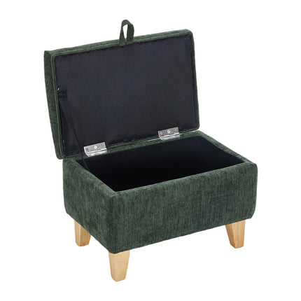 Chenille Upholstered Storage Ottoman