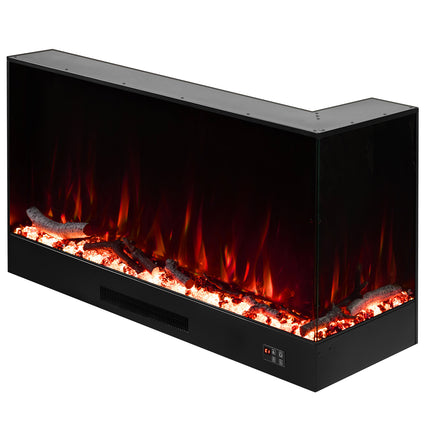 Modern Recessed Electric Fireplace with Remote