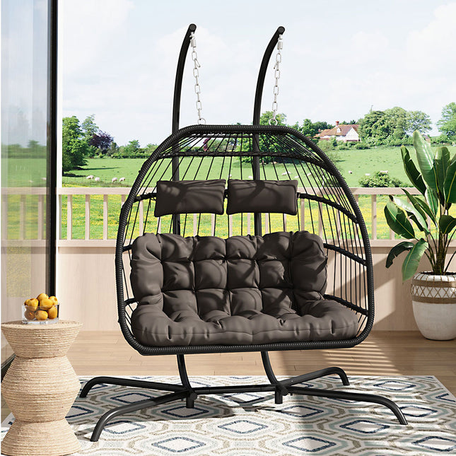 157x95x201cm Outdoor Hanging 2 Seater Egg Chair