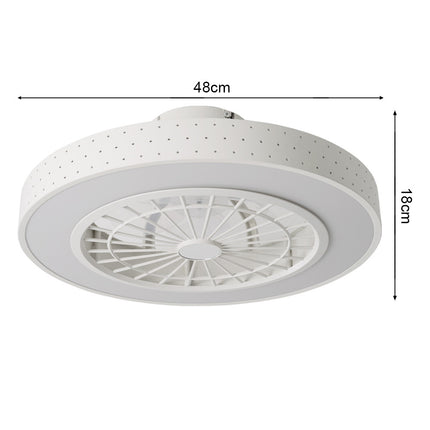 48cm Dia Round Acrylic Ceiling Mount LED Fan Light