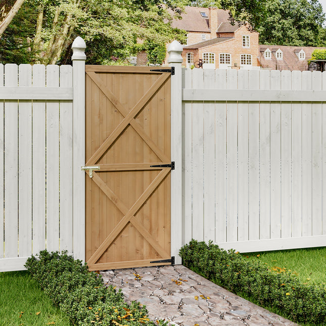 Garden Flat Top Pine Door Kit with Deadbolt