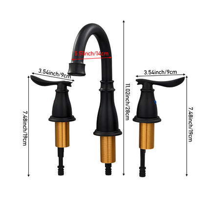 Double Handle Bathroom Sink Faucet with Drainer