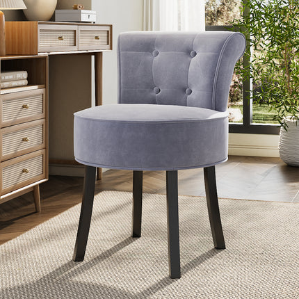 Velvet Vanity Stool with Thick Cushion