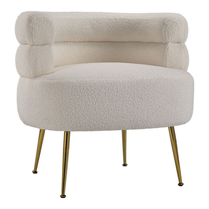 Curved Upholstered Single Sofa Accent Chair