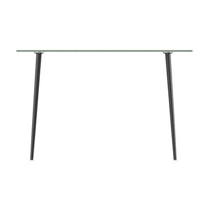 Modern Dining Table with Tempered Glass Tabletop & Metal Legs