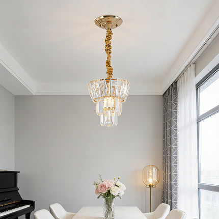 Crystal Ceiling Light with Gold Frame