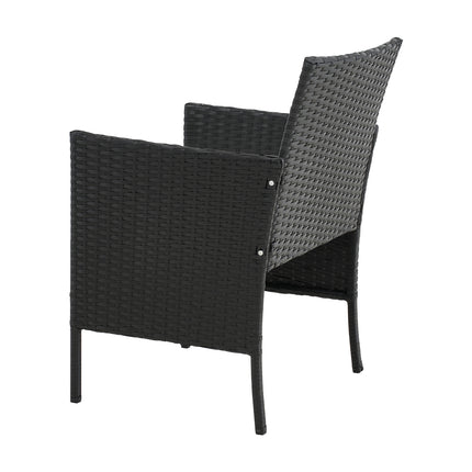 3-Piece PE Rattan Garden Furniture Bistro Set