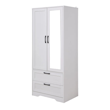 2-Door Wardrobe with Drawers & Mirror