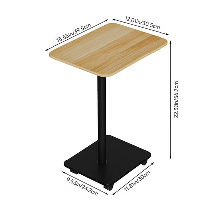 C Shaped Side Table with Lockable Wheels