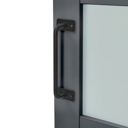 Dark Grey Farmhouse Style MDF Wooden Barn Door with 200cm Sliding Kit