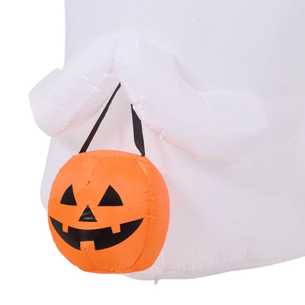 3FT Halloween Inflatable Ghost Holding Pumpkin Bucket with LED Lights