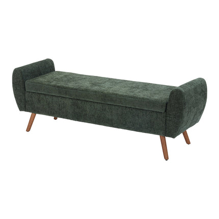 Chenille Upholstered Storage Bench