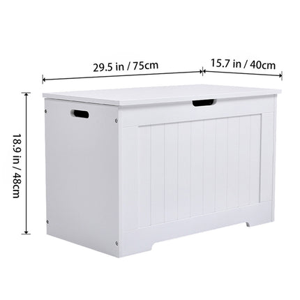 White Wooden Storage Chest Organiser Box