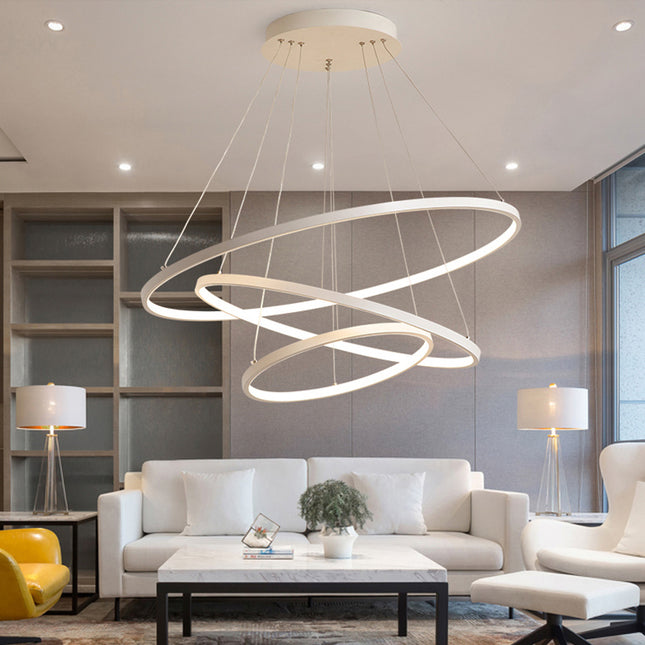Modern 3 Circle Shape LED Chandelier Ceiling Light , 40+60+80CM Cool White