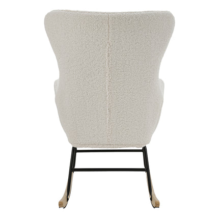 Comfy Sherpa Upholstered Rocking Accent Chair with High Backrest and Armrests