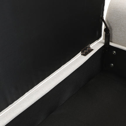 Linen Upholstered Storage Bench