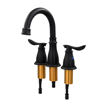 Double Handle Bathroom Sink Faucet with Drainer