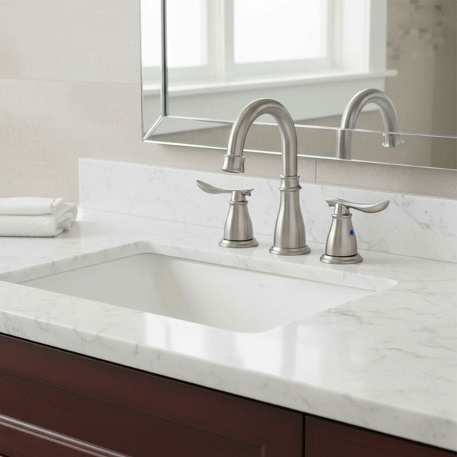 Double Handle Bathroom Sink Faucet with Drainer