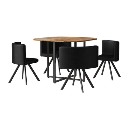 Vintage Dining Table Set with 4 Chairs