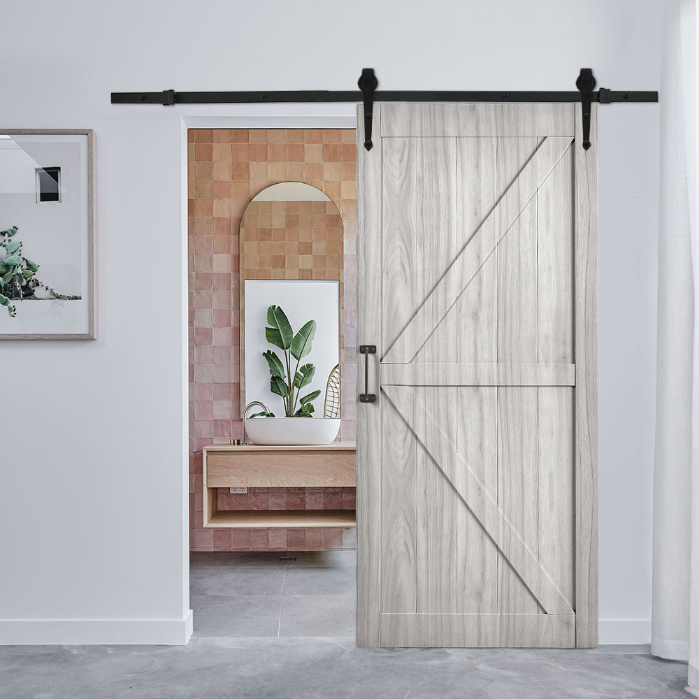 Farmhouse Style Wooden Barn Door with 200cm Sliding Kit