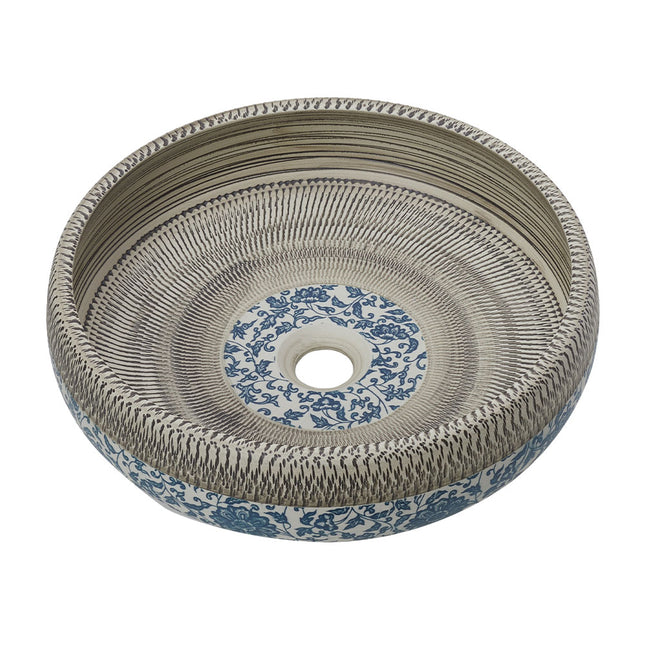 Ceramic Countertop Washbasin Vessel Sink with Waste Kit