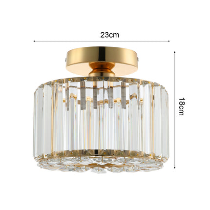Gold 23cm Crystal Ceiling Light for Living Room and Balcony