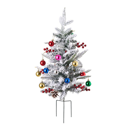 2-Pack Artificial Christmas Trees with Decorations and LED Lights