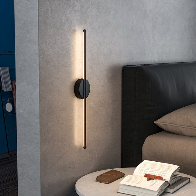 L60cm Minimalistic LED Linear Wall Sconce Black Warm Light