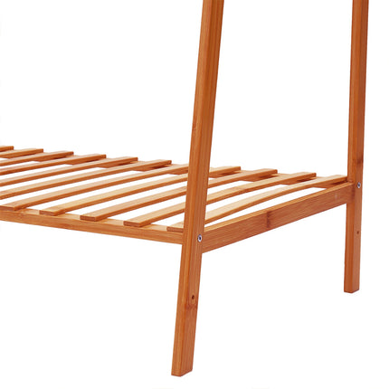 Bamboo Bedroom Garment Clothes Rack Brown 130cm