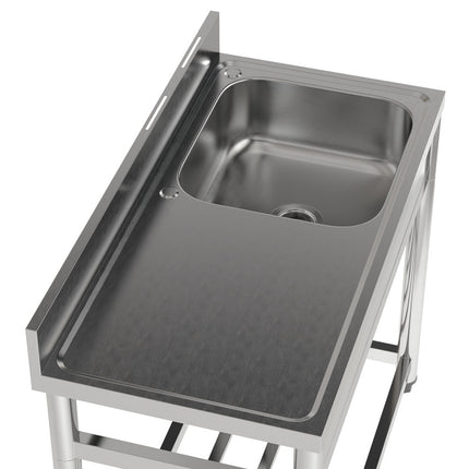 Stainless Steel Commercial Sink with Bowl Side Platform