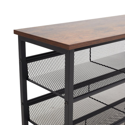 4-Tier Mesh Shelves Shoe Rack