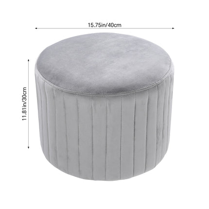 Upholstered Footstool with Anti-slip Foot Pads