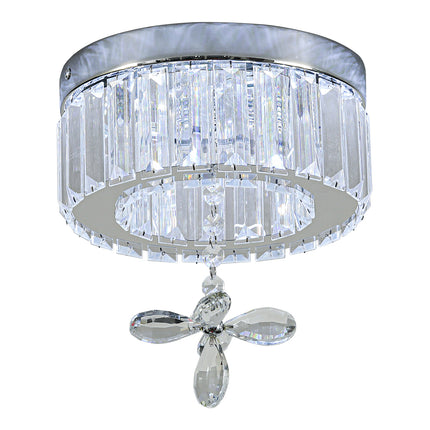 Modern Round Crystal Ceiling Light with Crystal Pendant