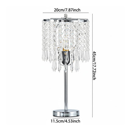Luxury Table Lamp with Iron Base and a Crystal-Beaded Shade