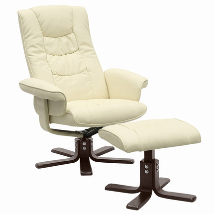 Upholstered Swivel Recliner Chair with Ottoman