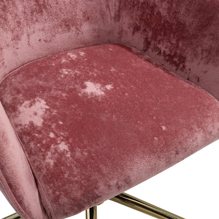 Velvet Upholstered Home Office Swivel Task Chair Ash Pink