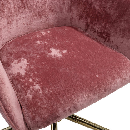 Velvet Upholstered Home Office Swivel Task Chair Ash Pink