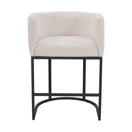Set of 2 Low Back Upholstered Bar Stools