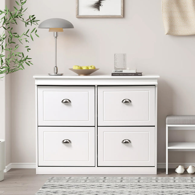 2-Tier Flip Down Shoe Bench Cabinet