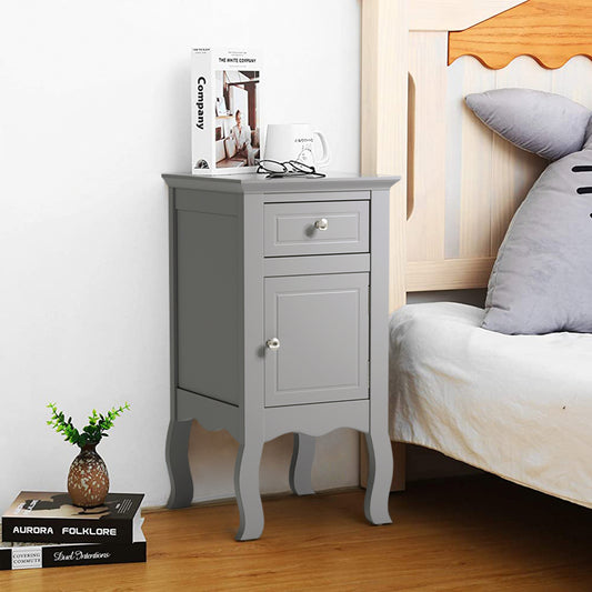 Wooden Bedside Side Table Nightstand with Drawer