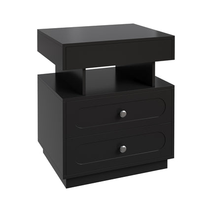 Modern 3-Drawer Bedside Table with RGB Lighting
