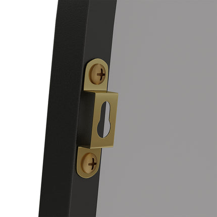 Modern Arched Metal Floor Mirror Gold/ Black