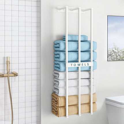 Premium Iron Space-Saving Bathroom Wall Mounted Towel Rack