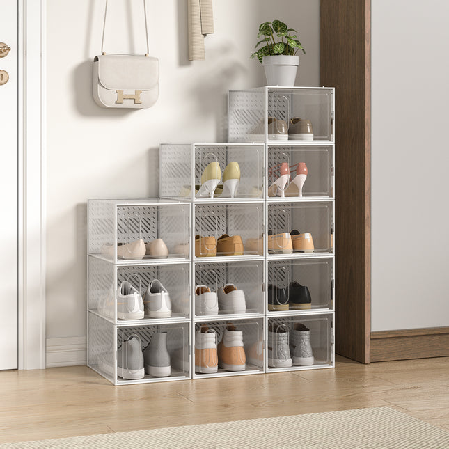 12 Pack Plastic Shoe Storage Box