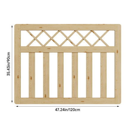 4x3ft Outdoor Cross Top Wooden Garden Gate Pedestrian Fence Yard Door