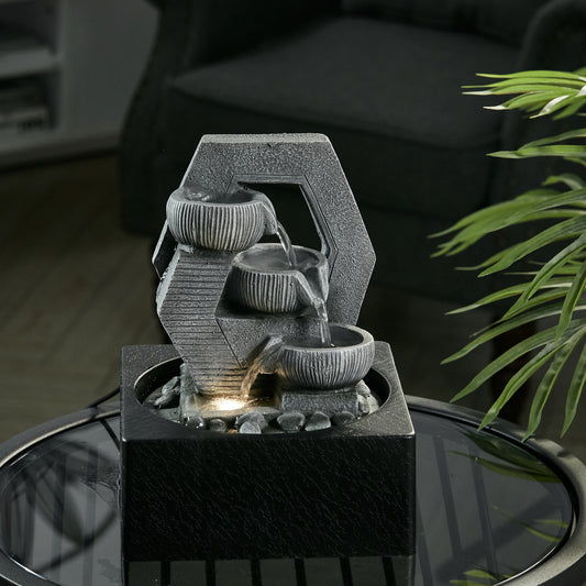 Tabletop Fountain Water Feature with LED Light
