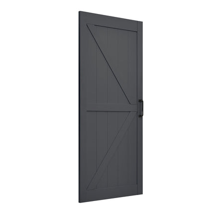 Dark Grey Farmhouse Style Wooden Barn Door with 200cm Sliding Kit