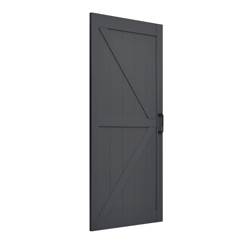 Dark Grey Farmhouse Style Wooden Barn Door with 200cm Sliding Kit