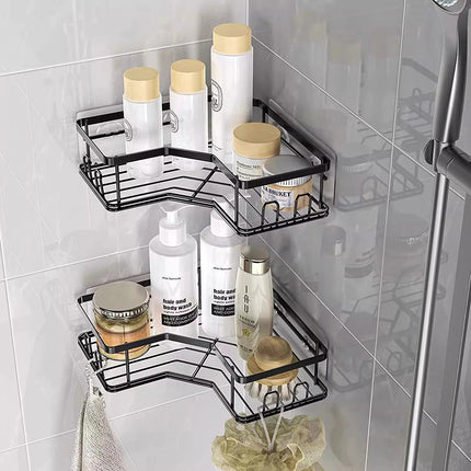 3-Piece Corner Shower Caddy Set with Wall Stickers