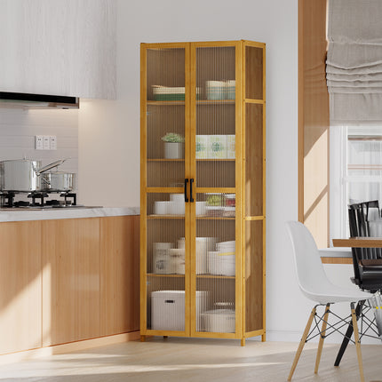 5-Tier Narrow Bookcase Storage Cabinet with Acrylic Door